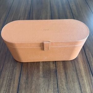 Dyson Airwrap Styler Leather Large Storage Hard Box‎ Brown Traveling Case Only